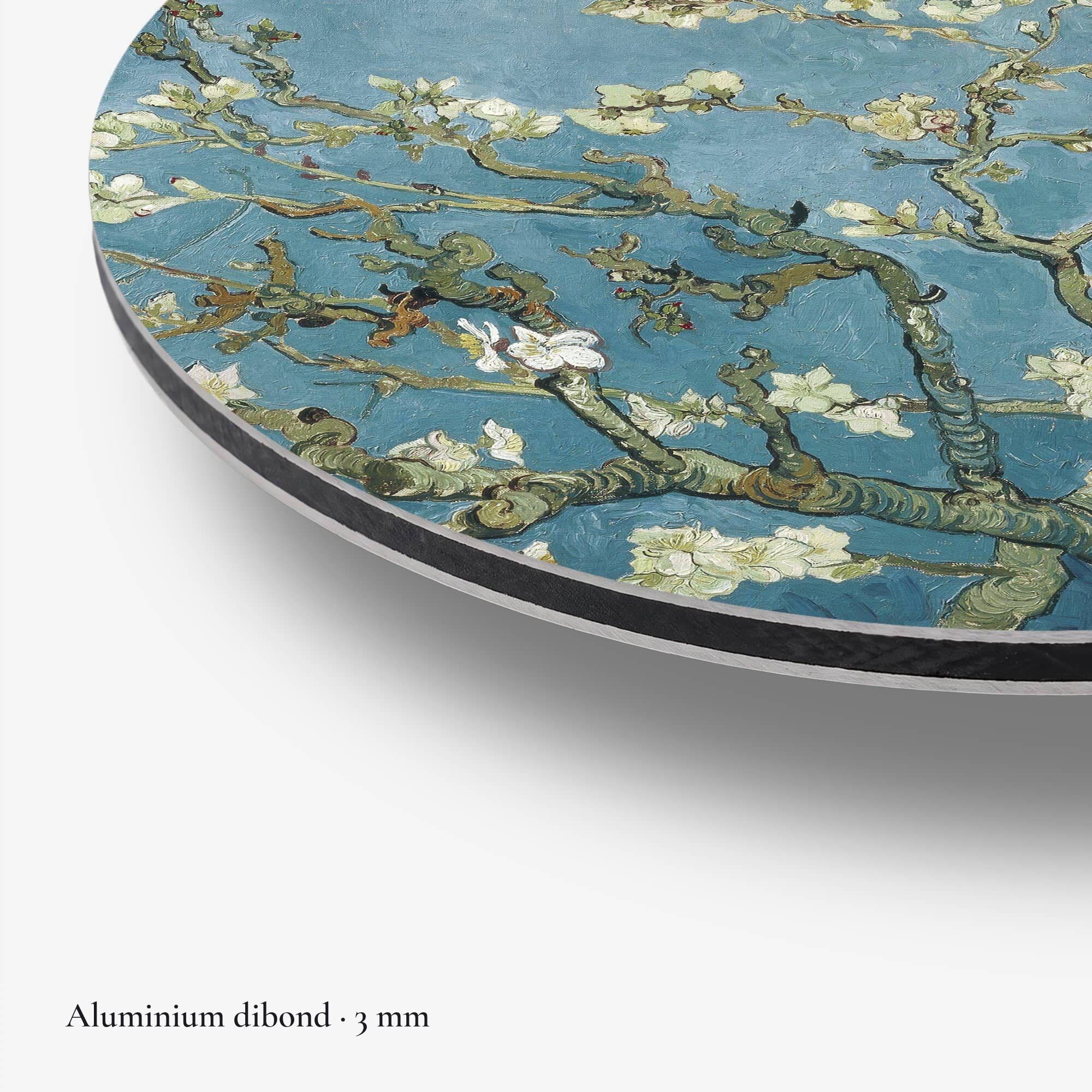 Amandelbloesem - Vincent van Gogh Muurcirkel, detail rand dibond