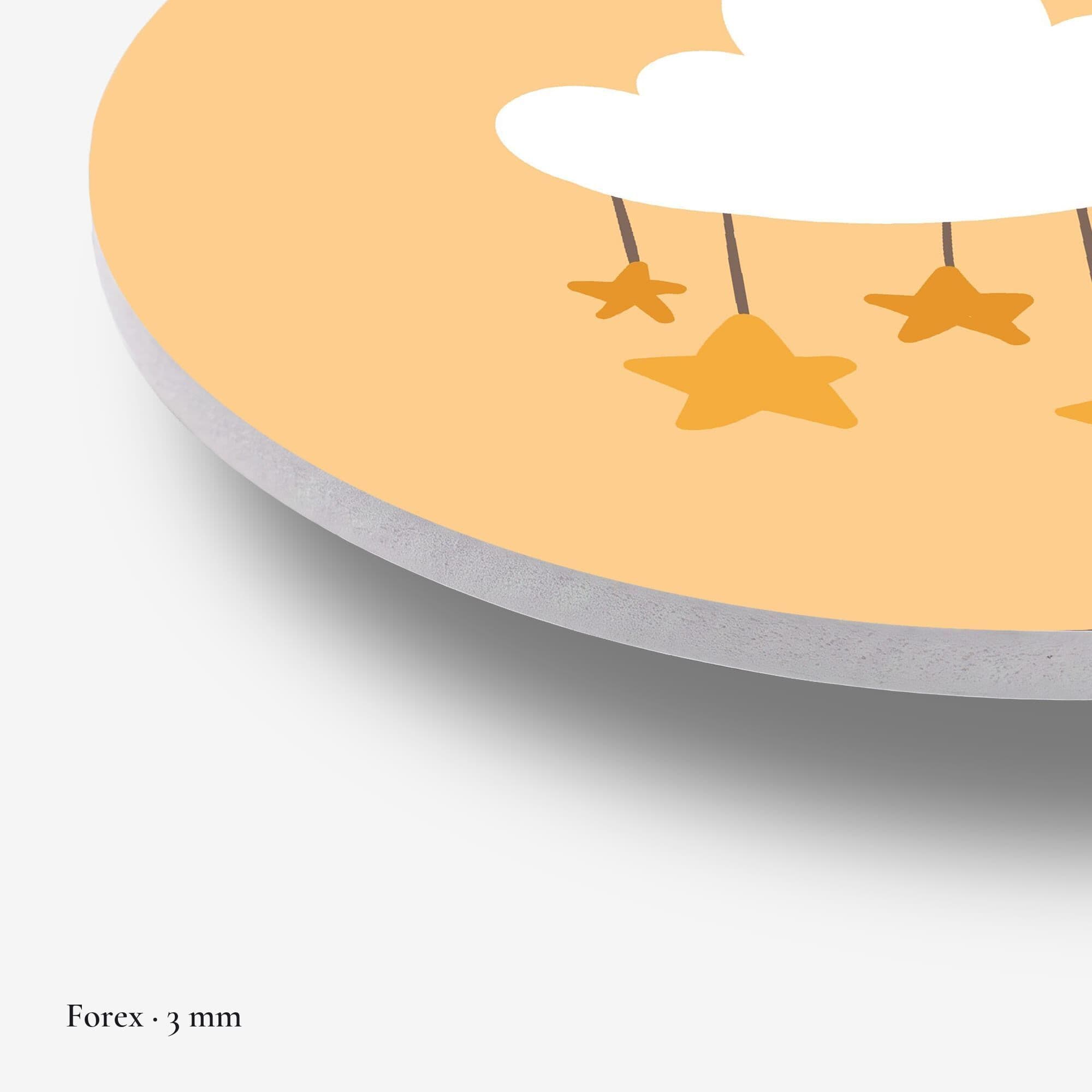 Sterrenwolk Amber Muurcirkel, detail rand forex