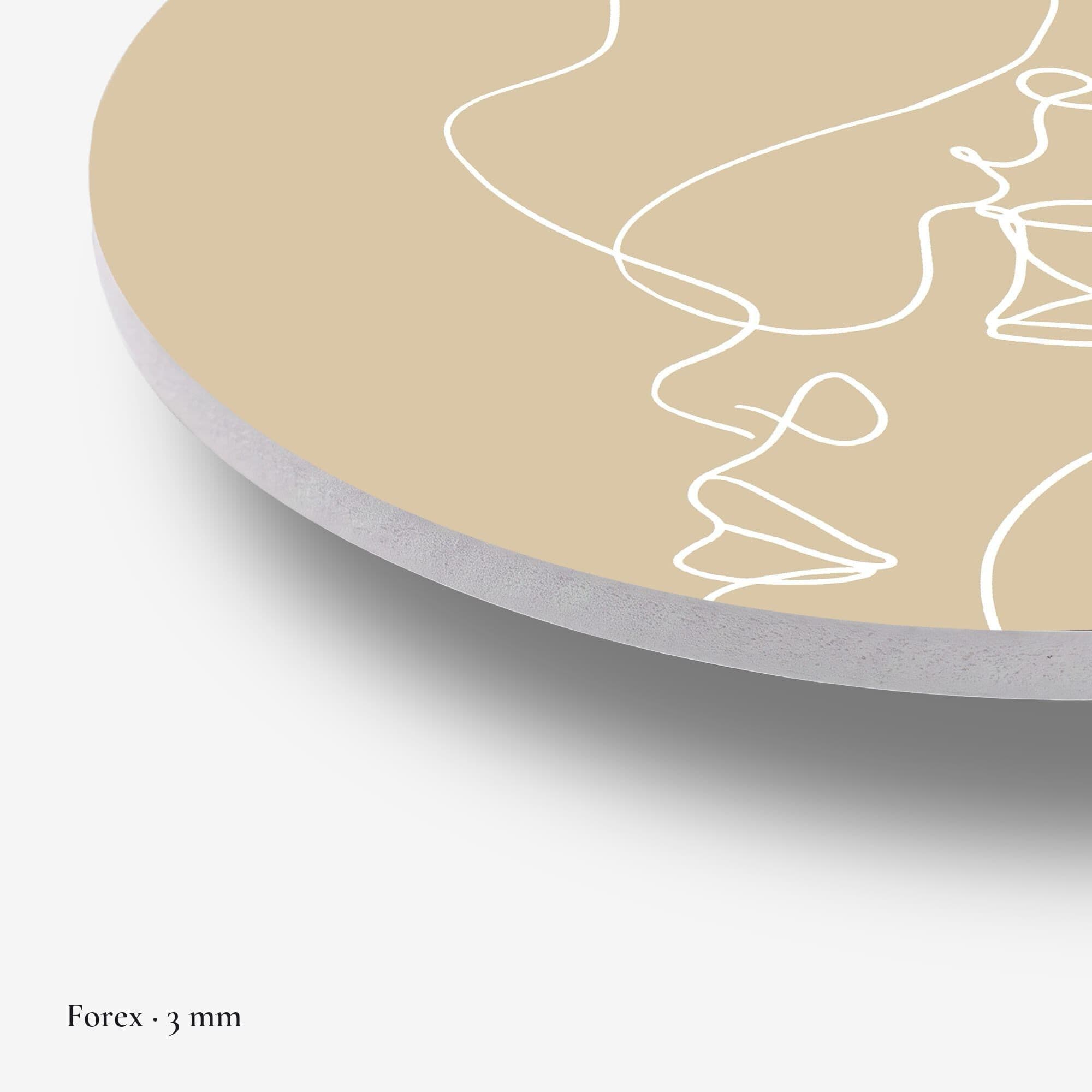 Line Art Silhouet Muurcirkel, detail rand forex