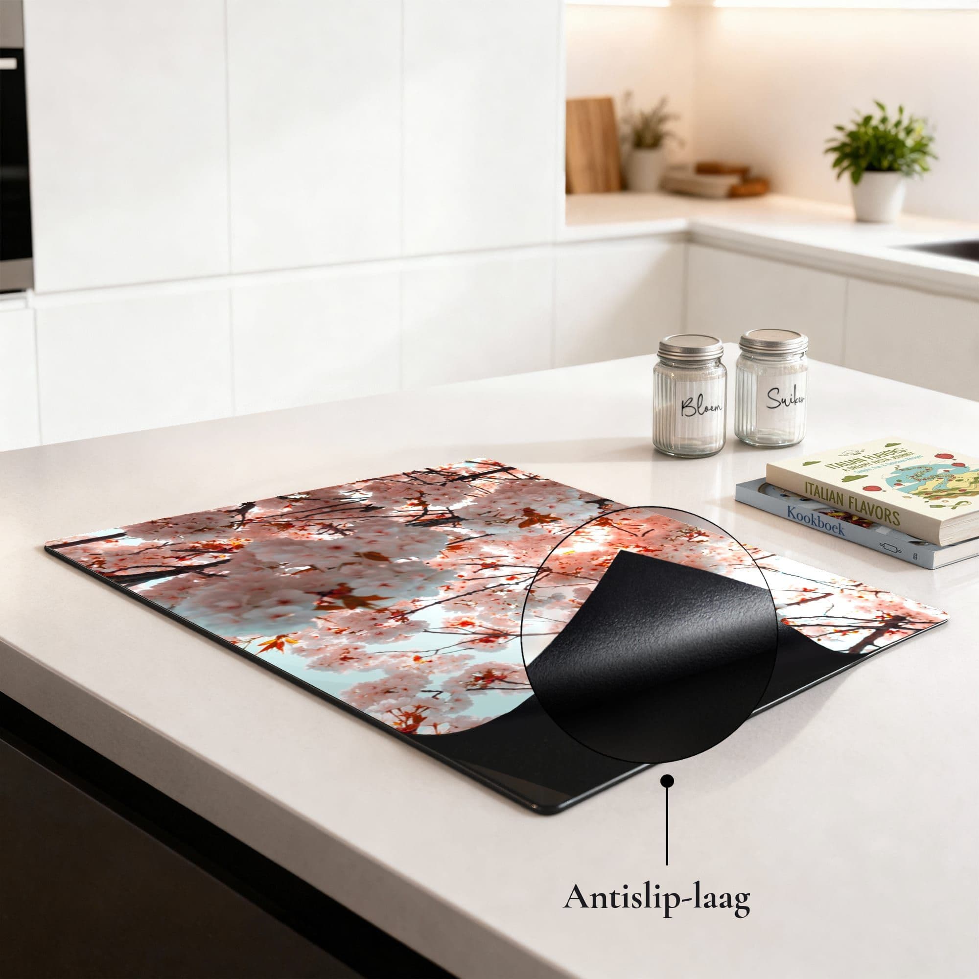 Cherry Blossom Bloom Inductiebeschermer, sfeer aanrecht