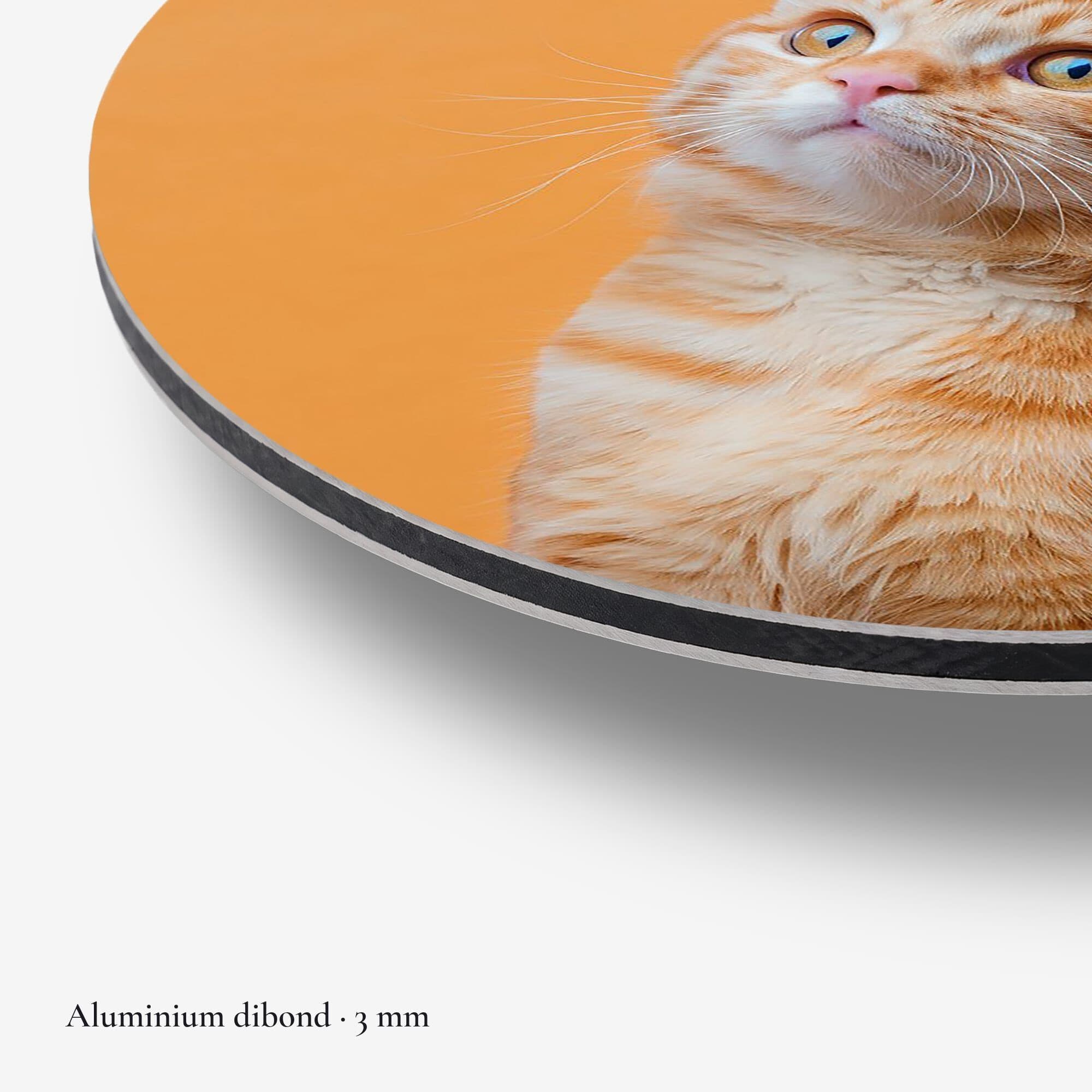 Amber Pop Muurcirkel, detail rand dibond