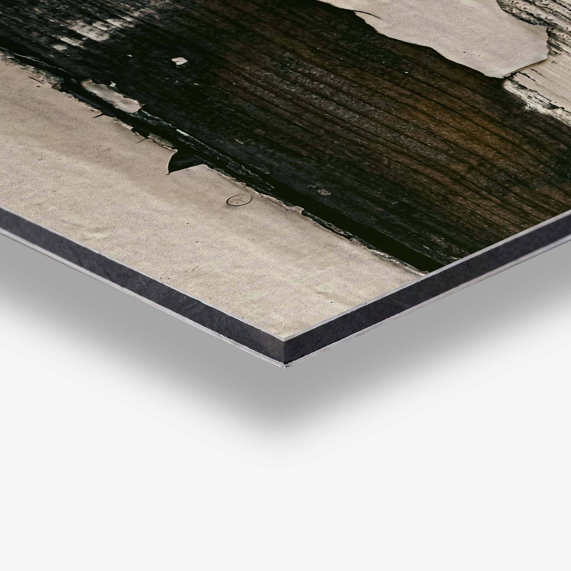 Weathered Wood Charcoal Spatscherm, detail rand