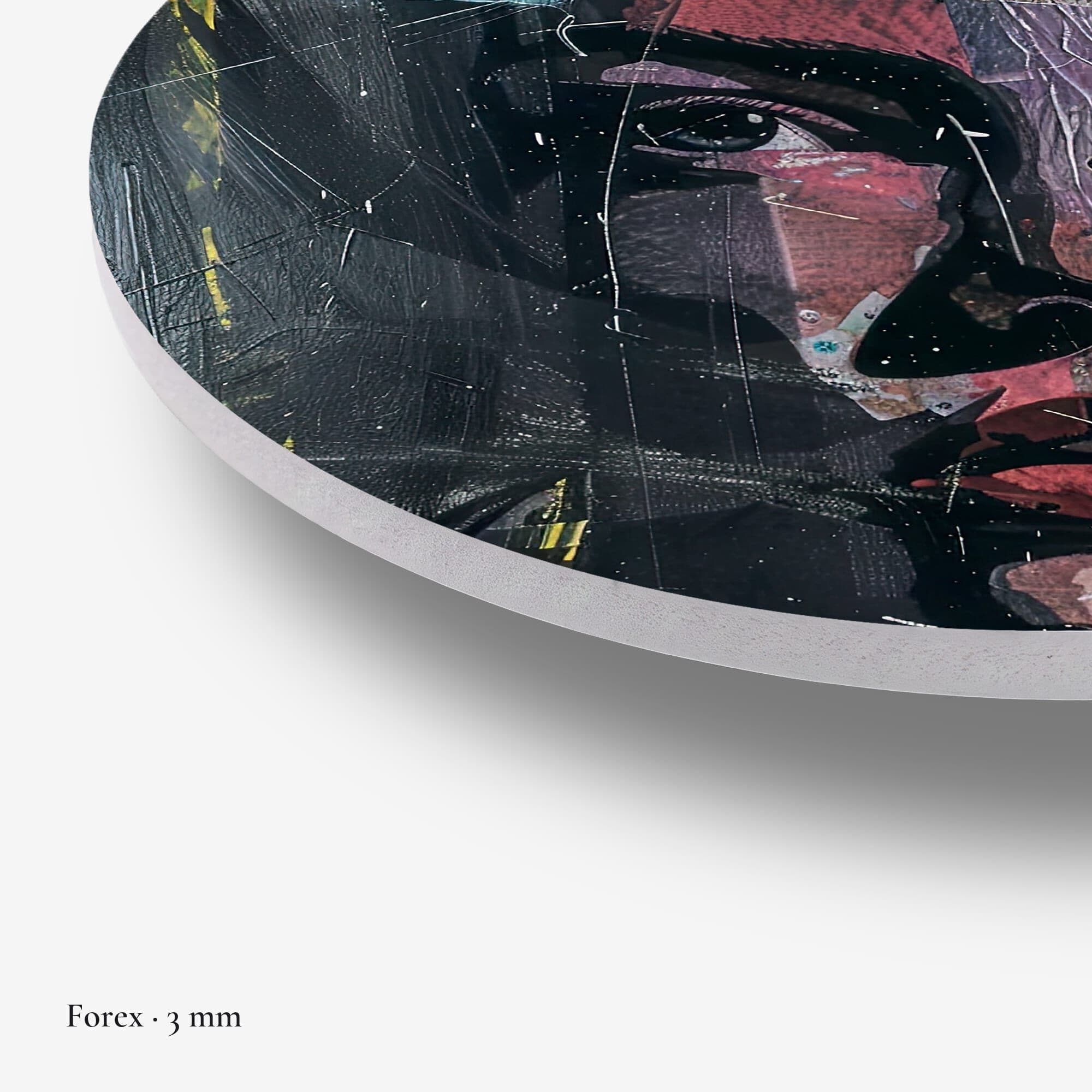 Urban Portrait Collage Muurcirkel, detail rand forex