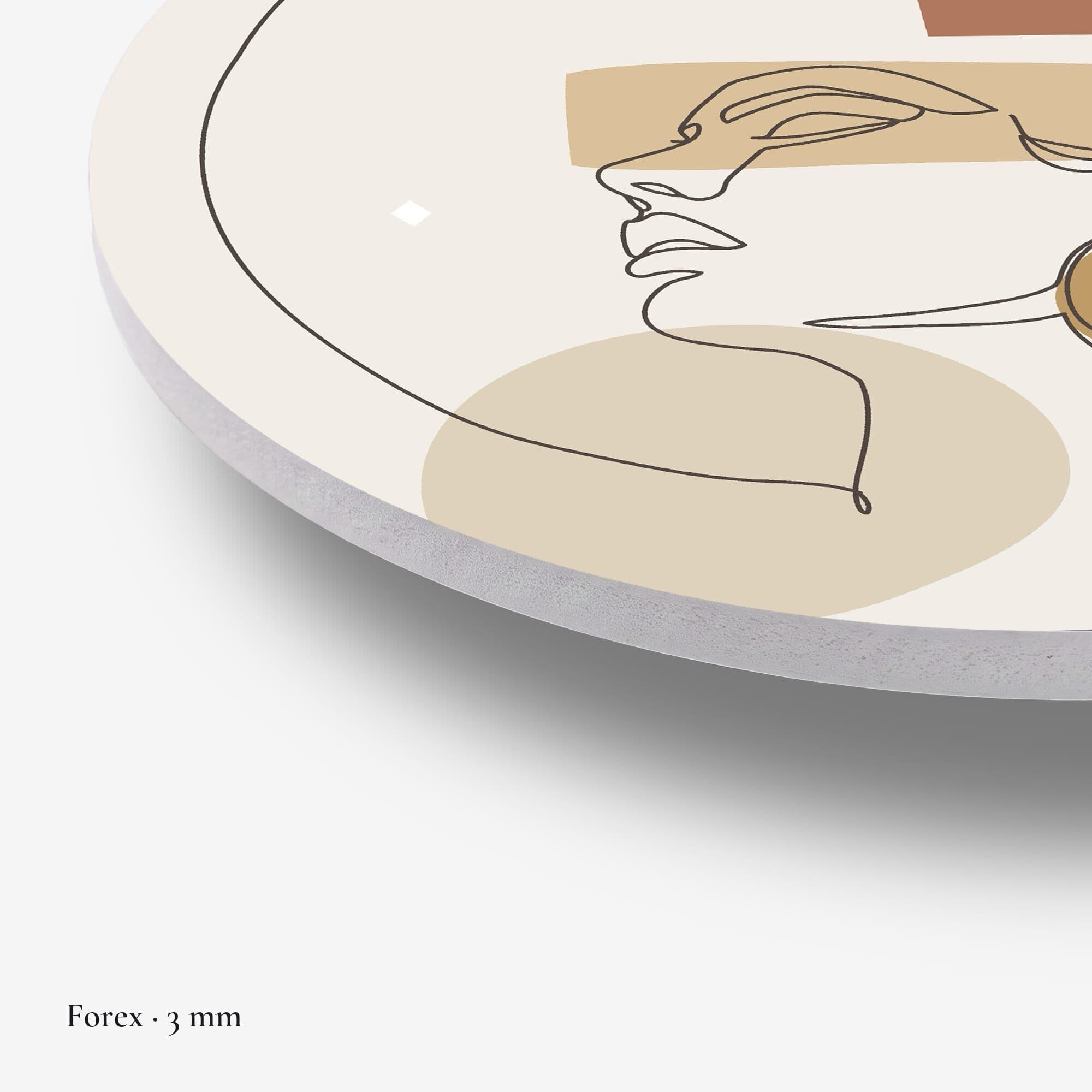 Abstract Line Portret Muurcirkel, detail rand forex