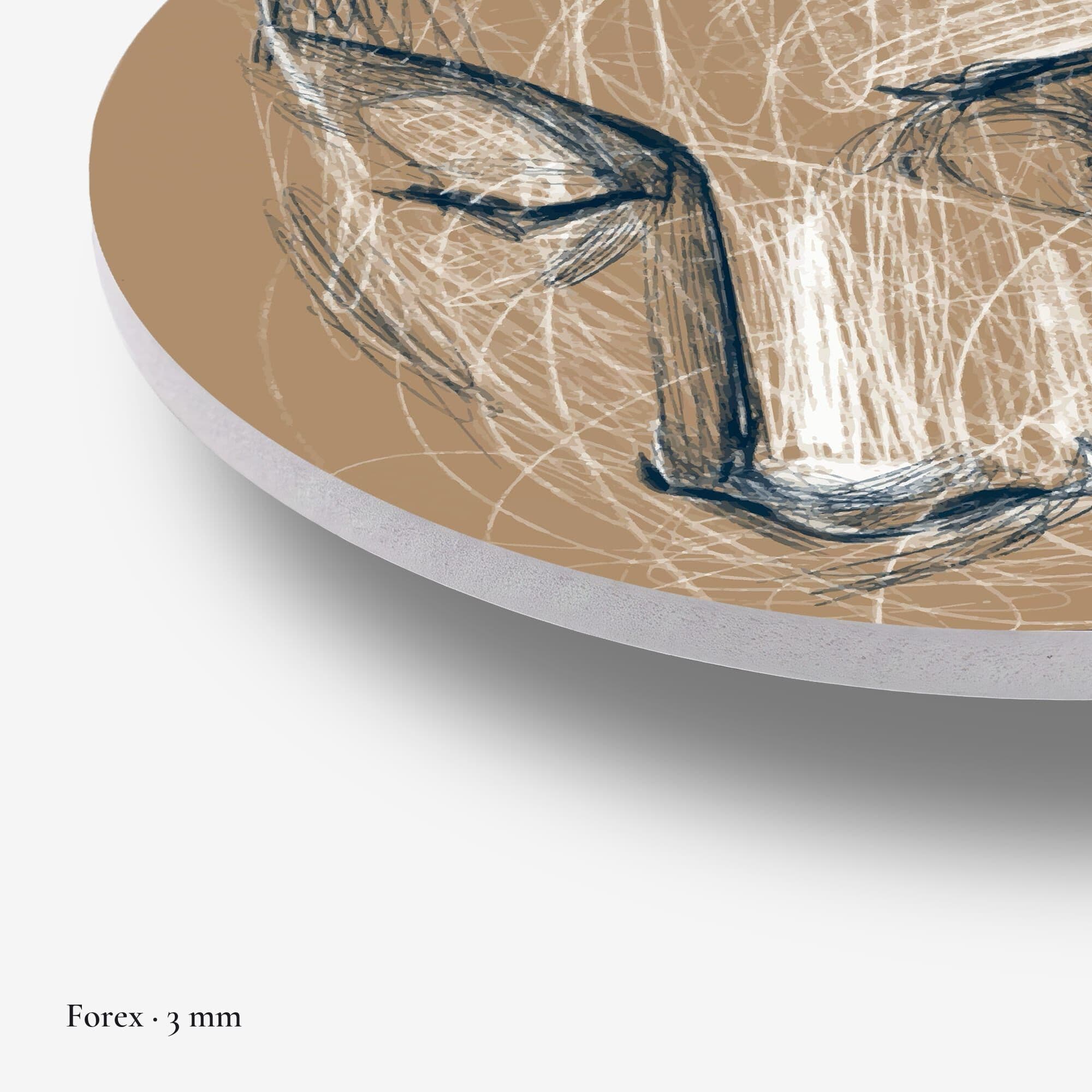 Serene Gezicht Schets Muurcirkel, detail rand forex