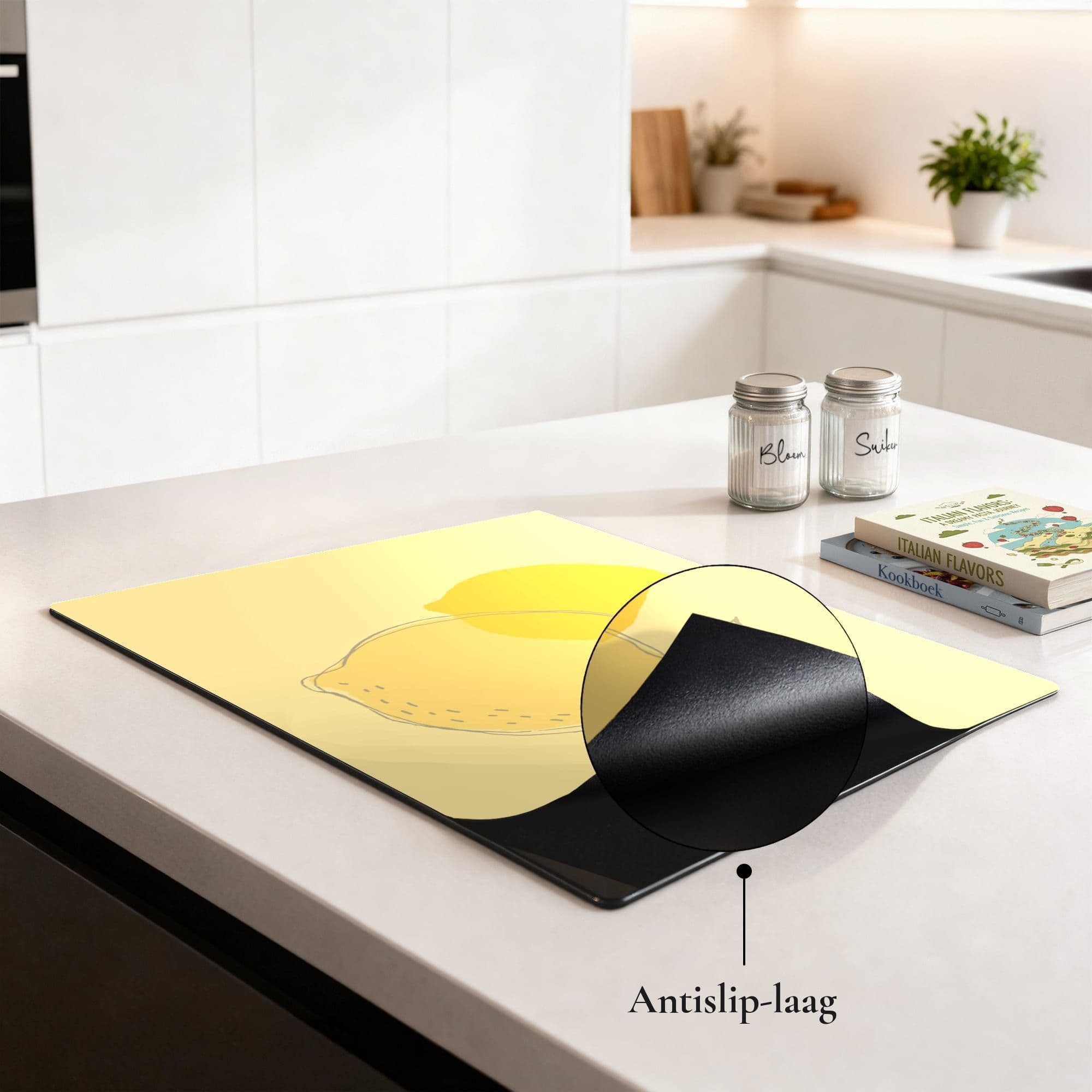Citrus Sketch Lemon Inductiebeschermer, sfeer aanrecht