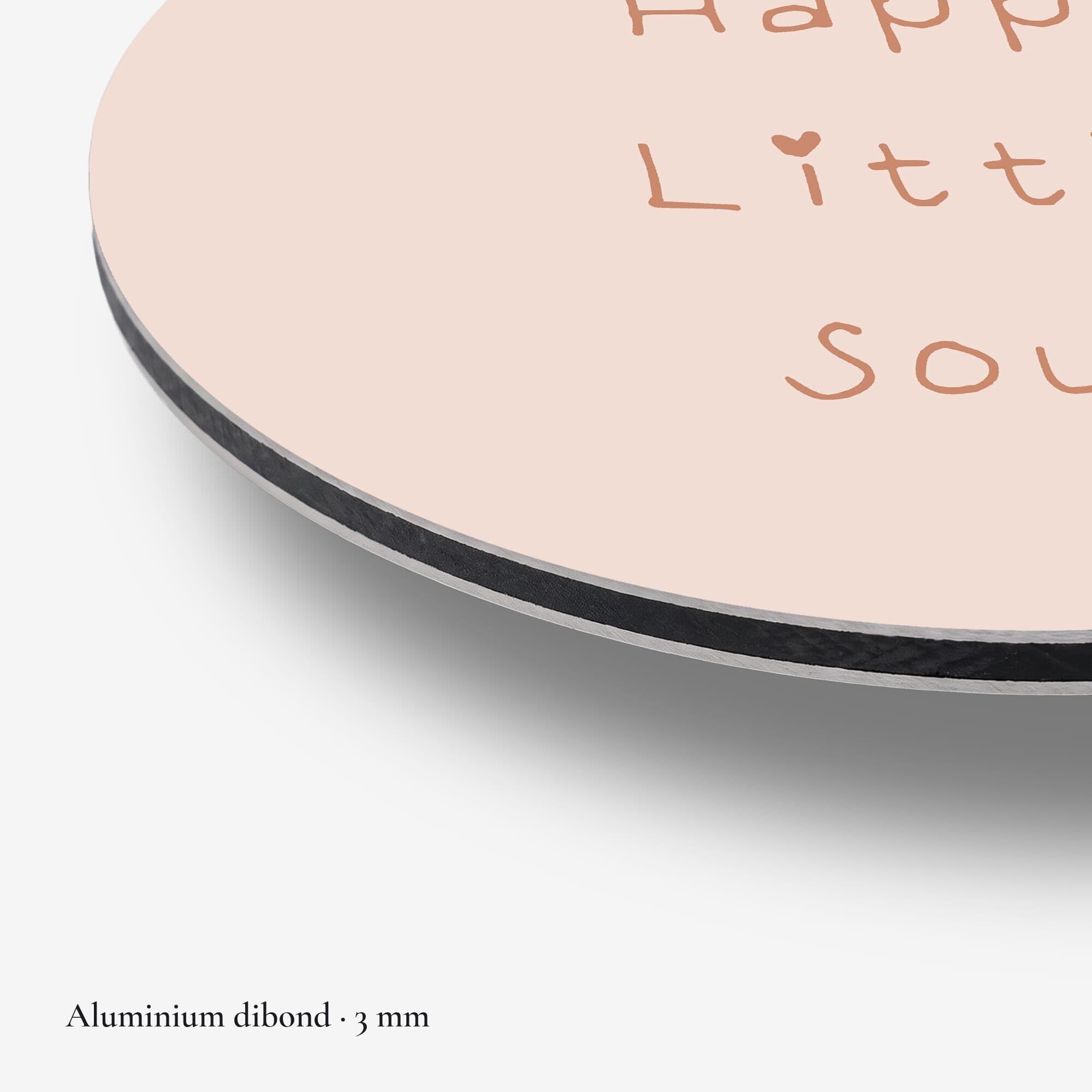 Happy Little Soul Muurcirkel, detail rand dibond