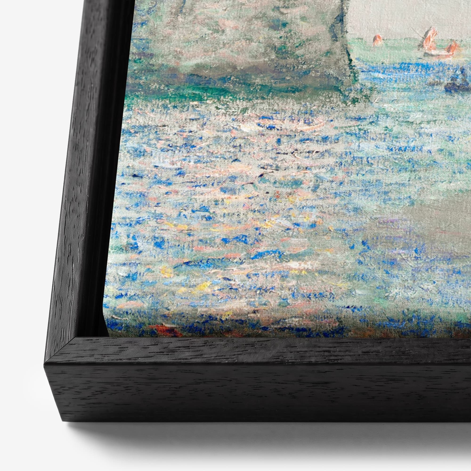 De kliffen bij Étretat - Claude Monet Canvas schilderij, detail frame