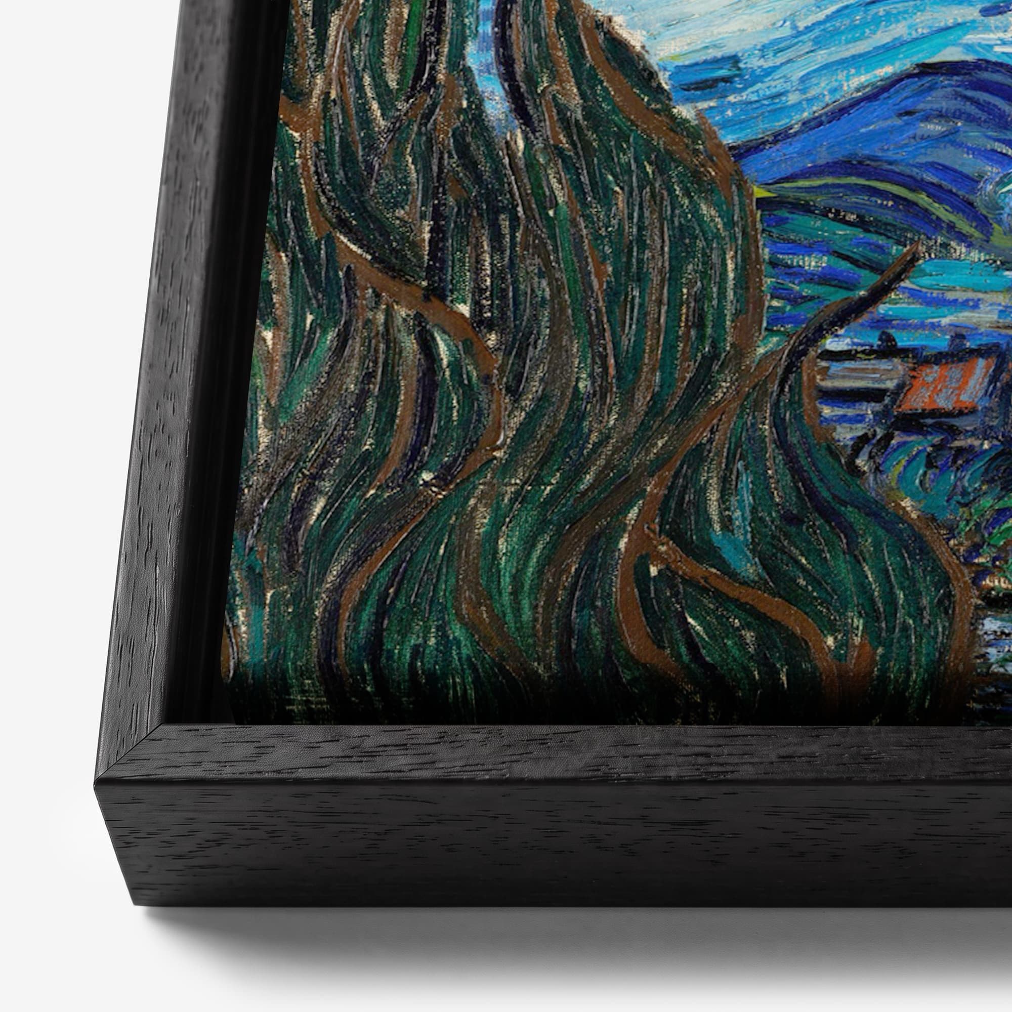 Sterrennacht - Vincent Van Gogh Canvas schilderij, detail frame