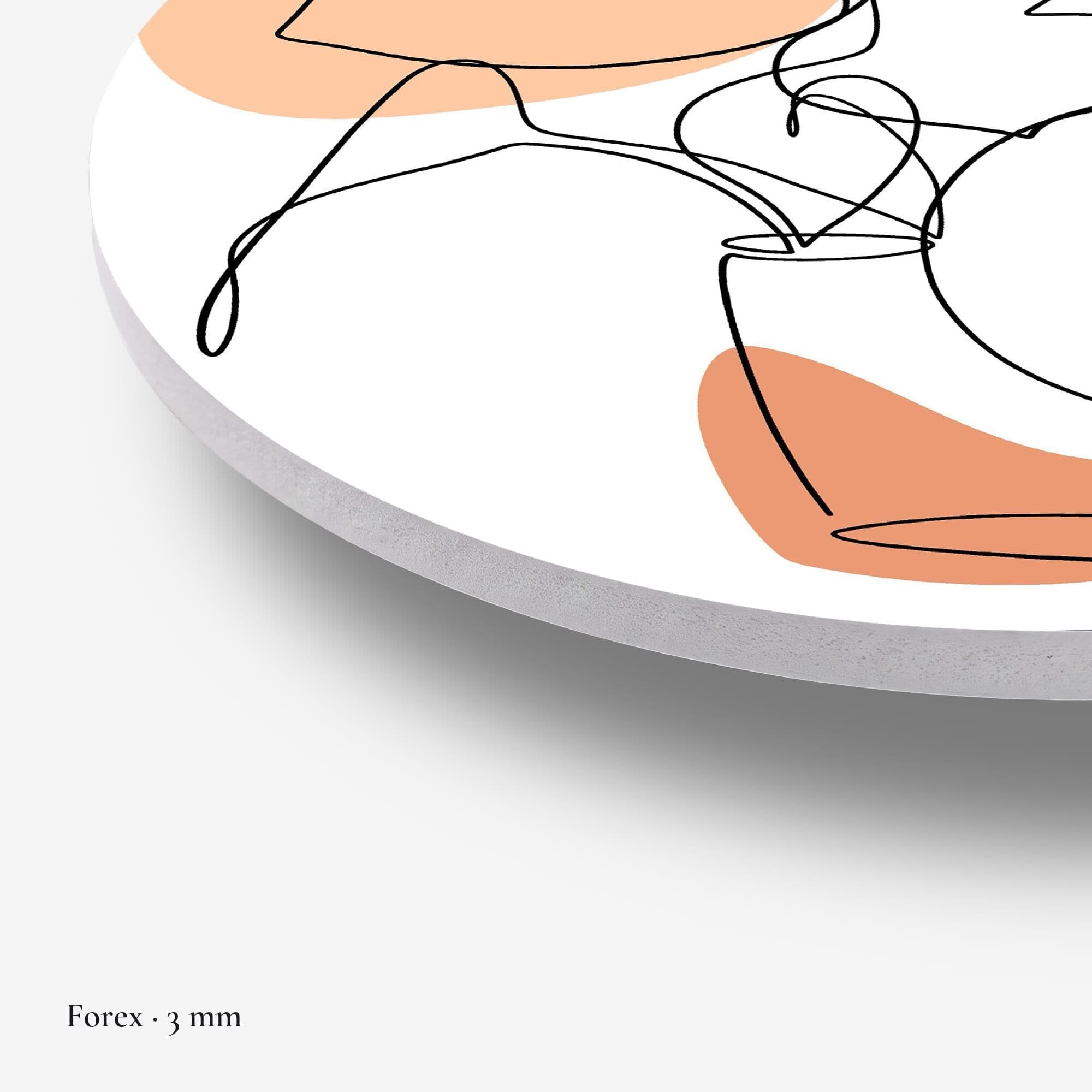 Botanical Line Art Muurcirkel, detail rand forex