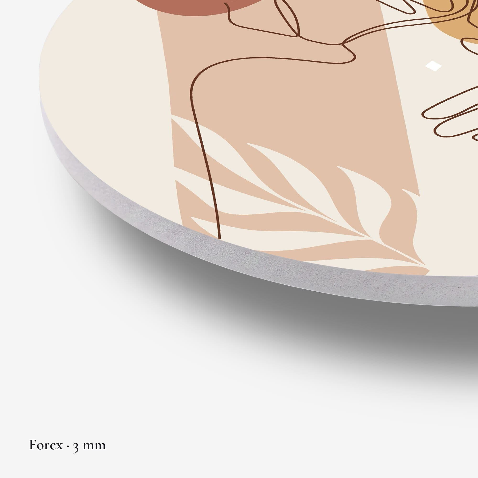 Line Art Embrace Muurcirkel, detail rand forex