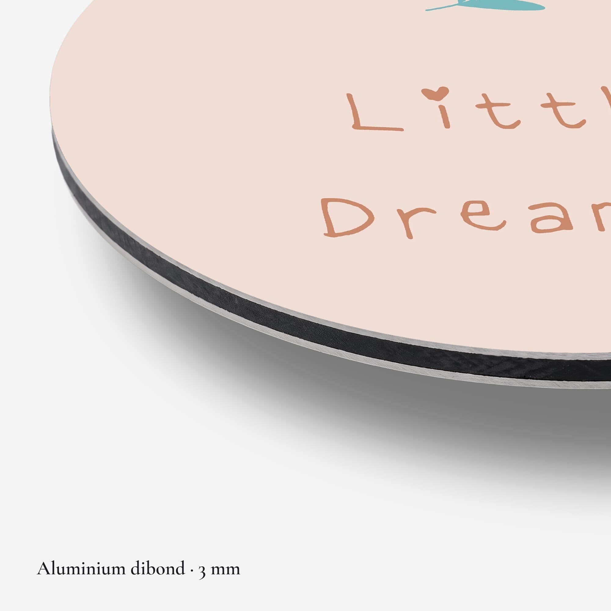 Little Dreamer Twijg Muurcirkel, detail rand dibond