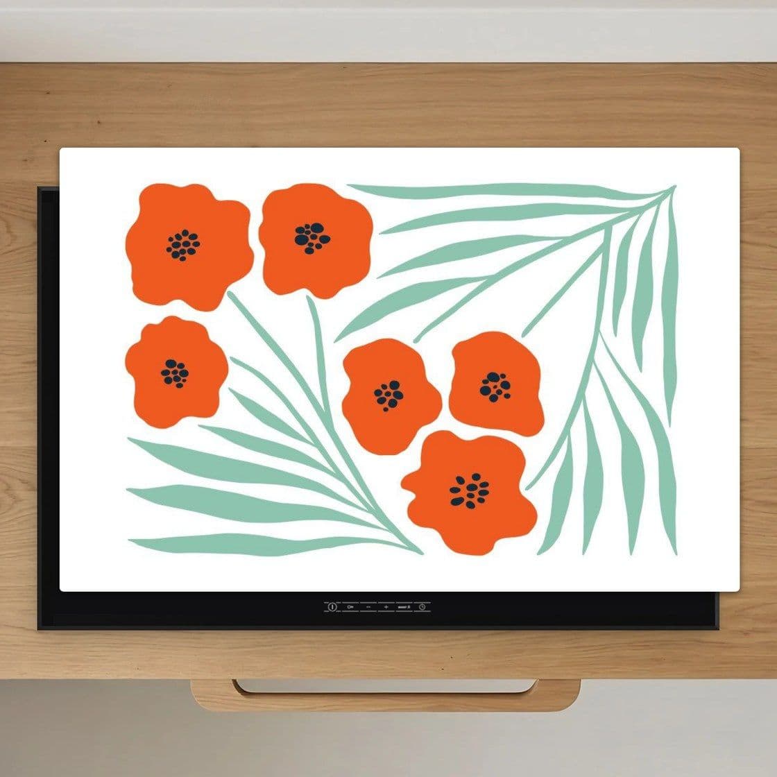 Botanical Poppy Bloom Inductiebeschermer