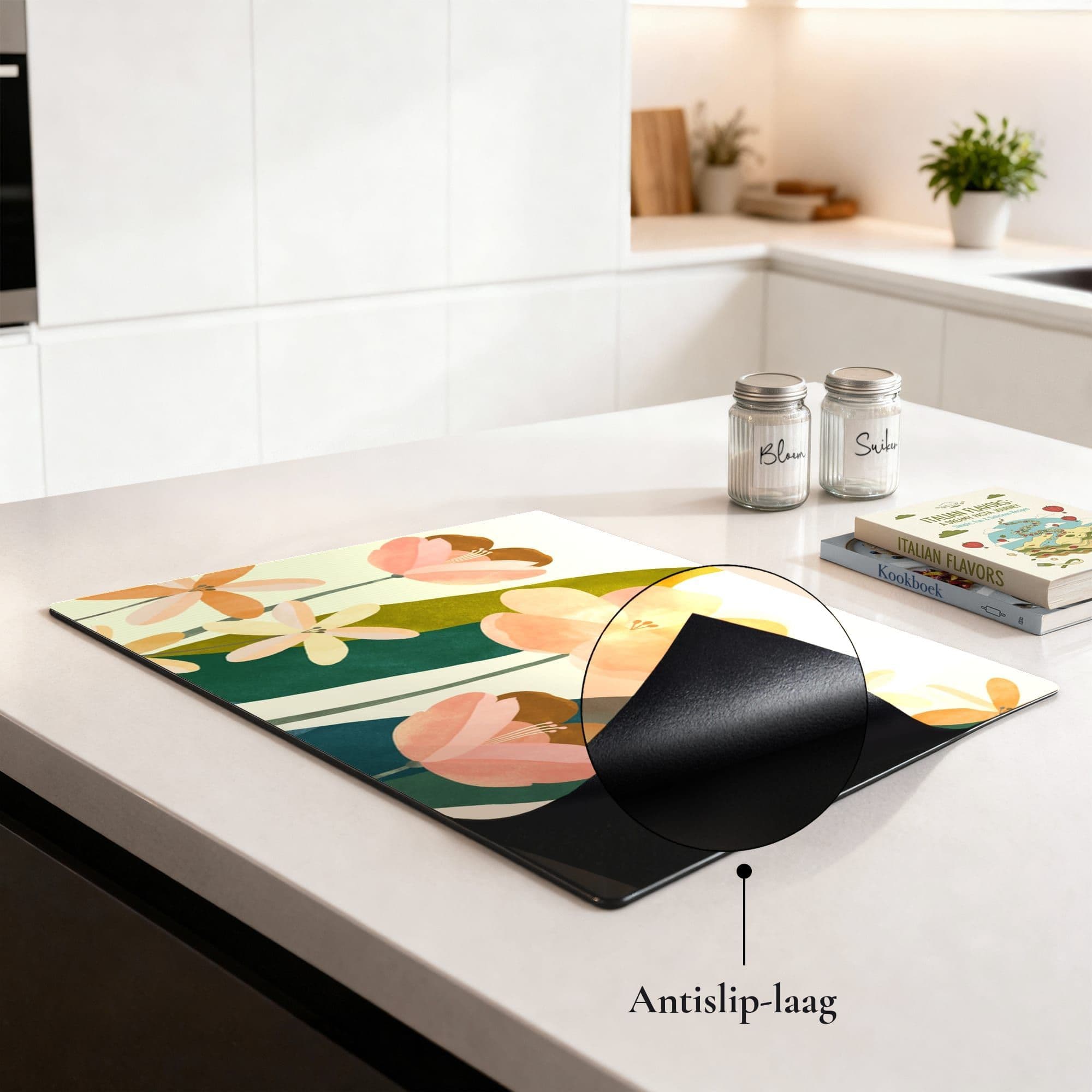 Soft Petals Inductiebeschermer, sfeer aanrecht