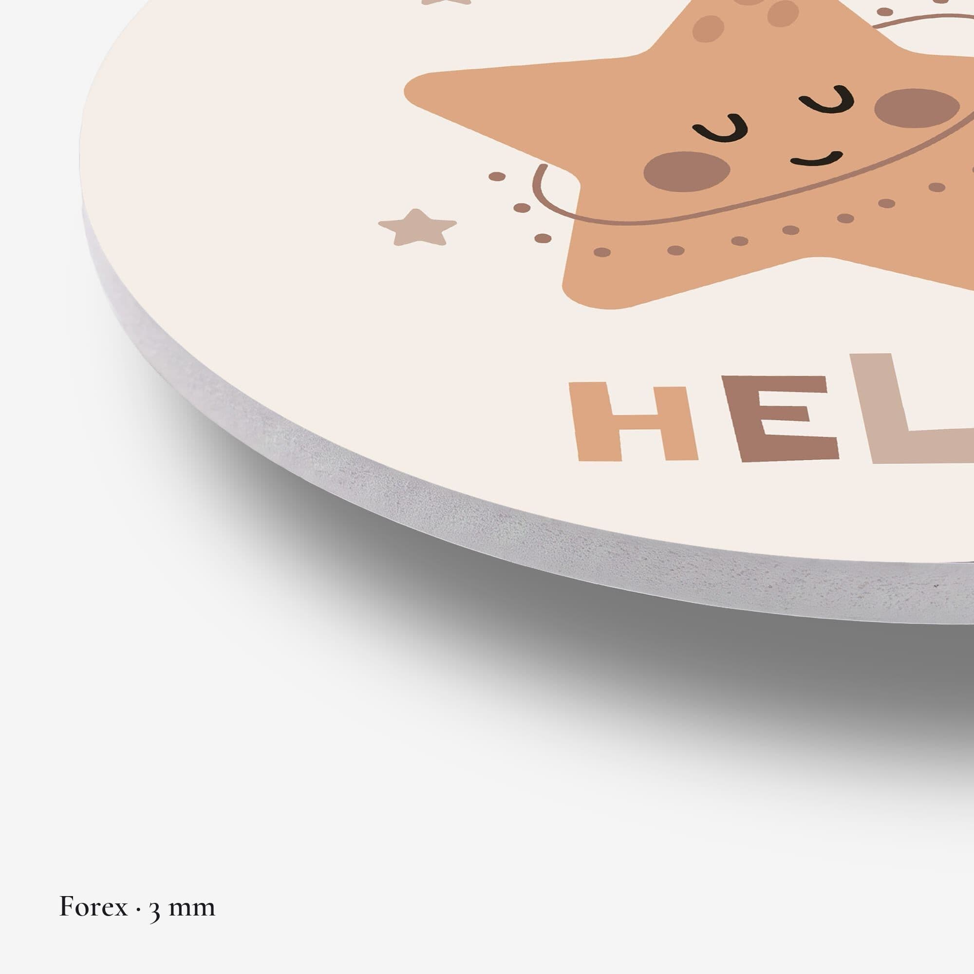 Slaperige Ster Hello Muurcirkel, detail rand forex