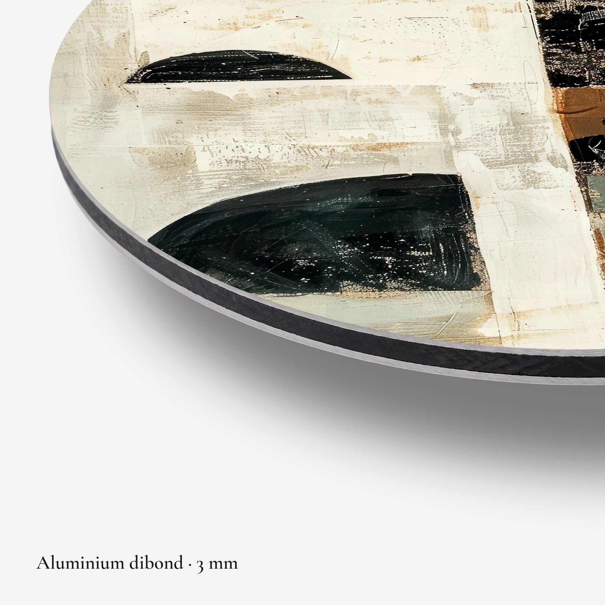 Abstract Eclipse Gold Muurcirkel, detail rand dibond