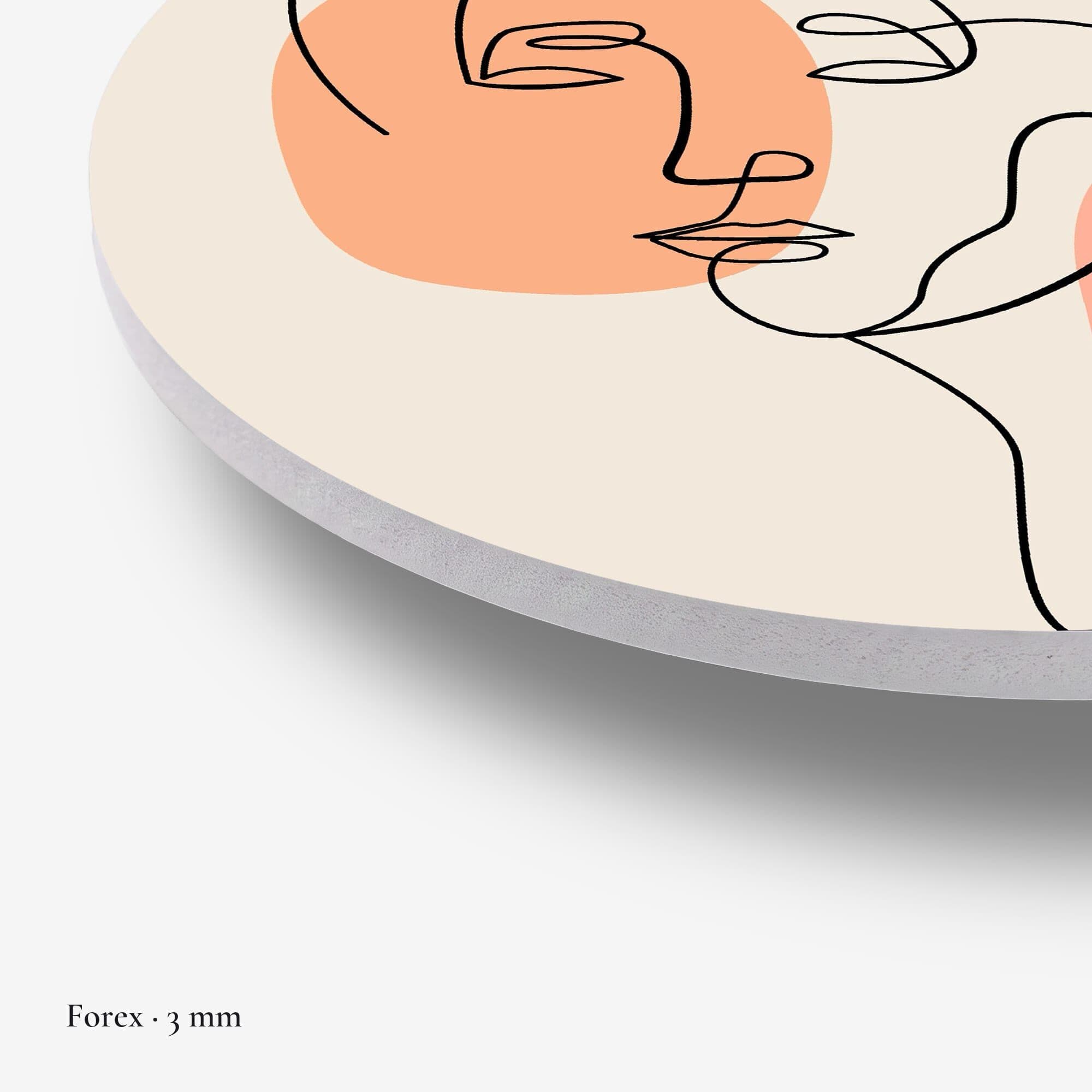 Abstract Line Face Muurcirkel, detail rand forex