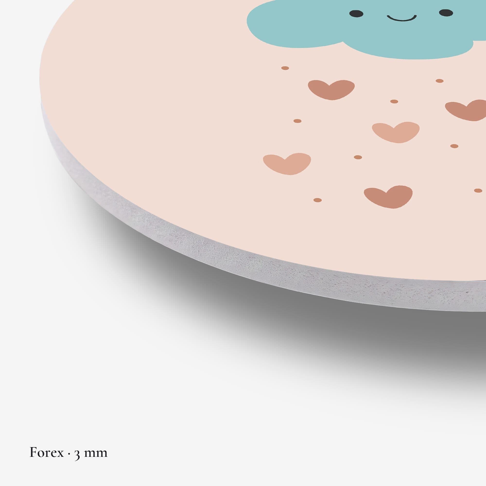 Cloud Heart Rain Muurcirkel, detail rand forex