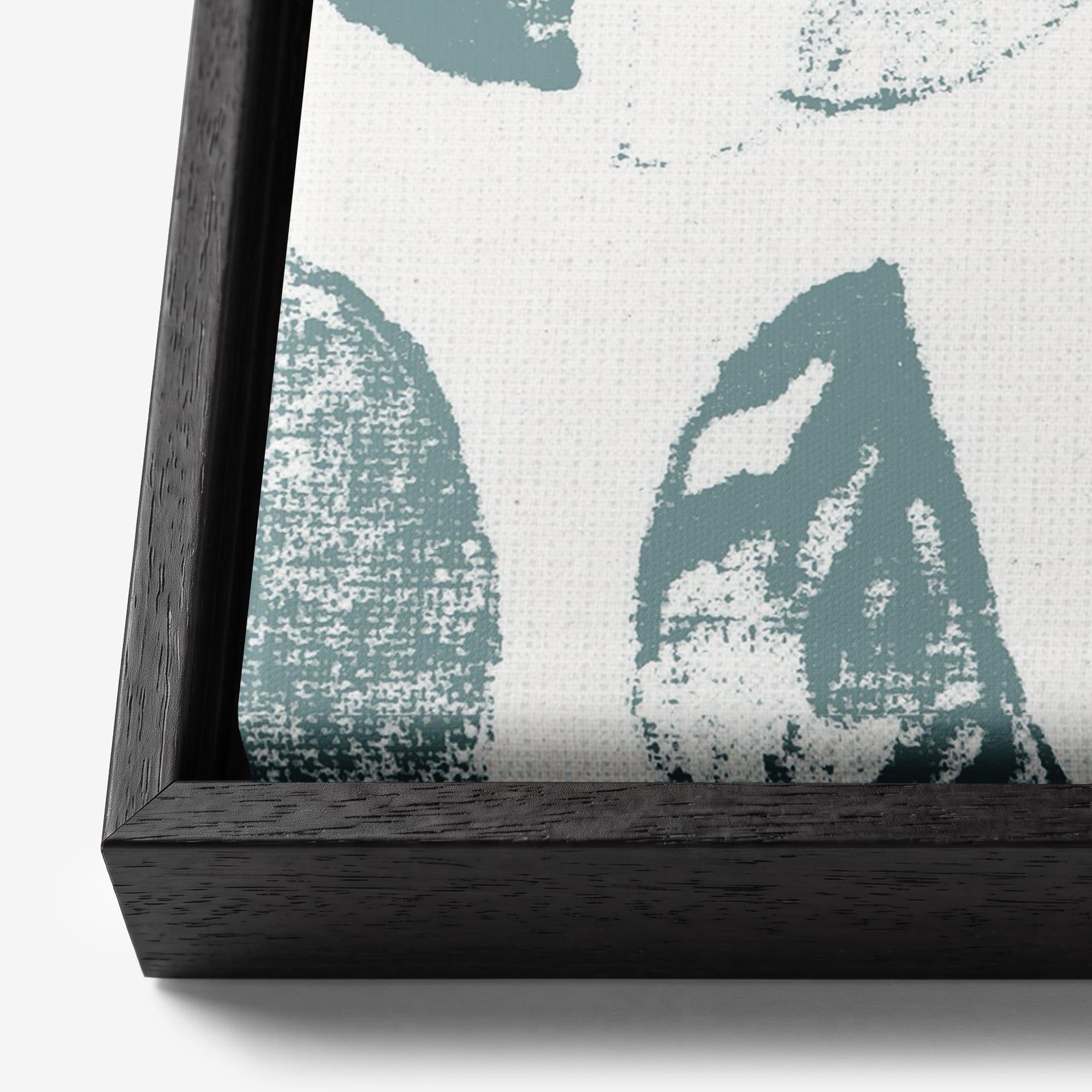 Japandi Pebble Stone Canvas schilderij, detail frame