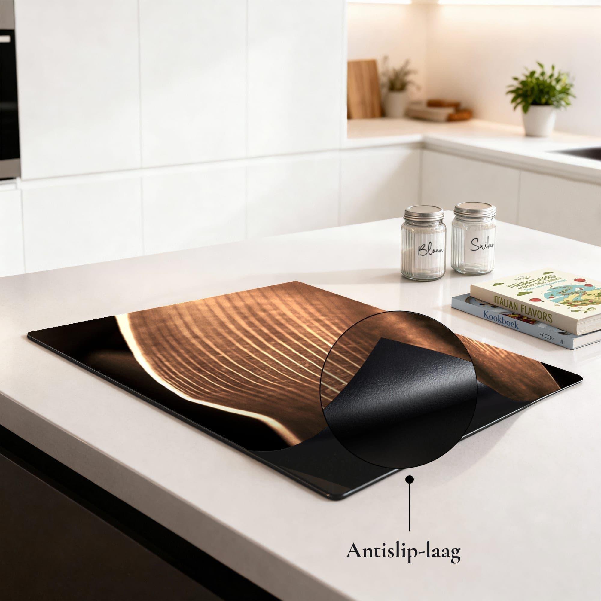 Copper Wave Lines Inductiebeschermer, sfeer aanrecht