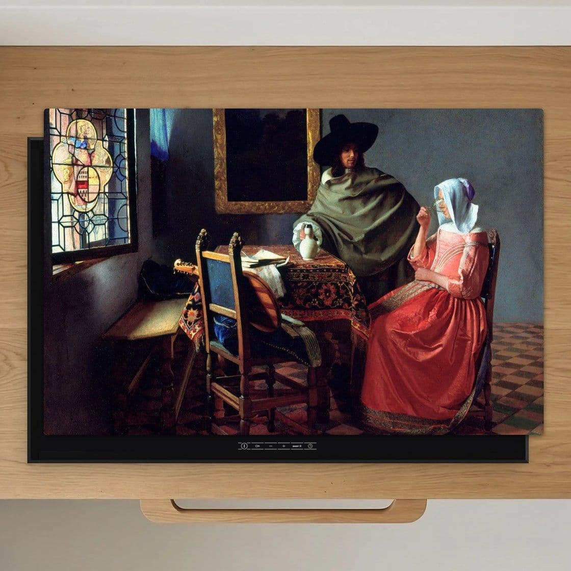 Het glas wijn - Johannes Vermeer Inductiebeschermer