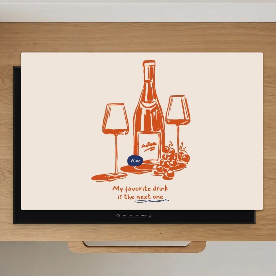 Wine Time Sketch Inductiebeschermer