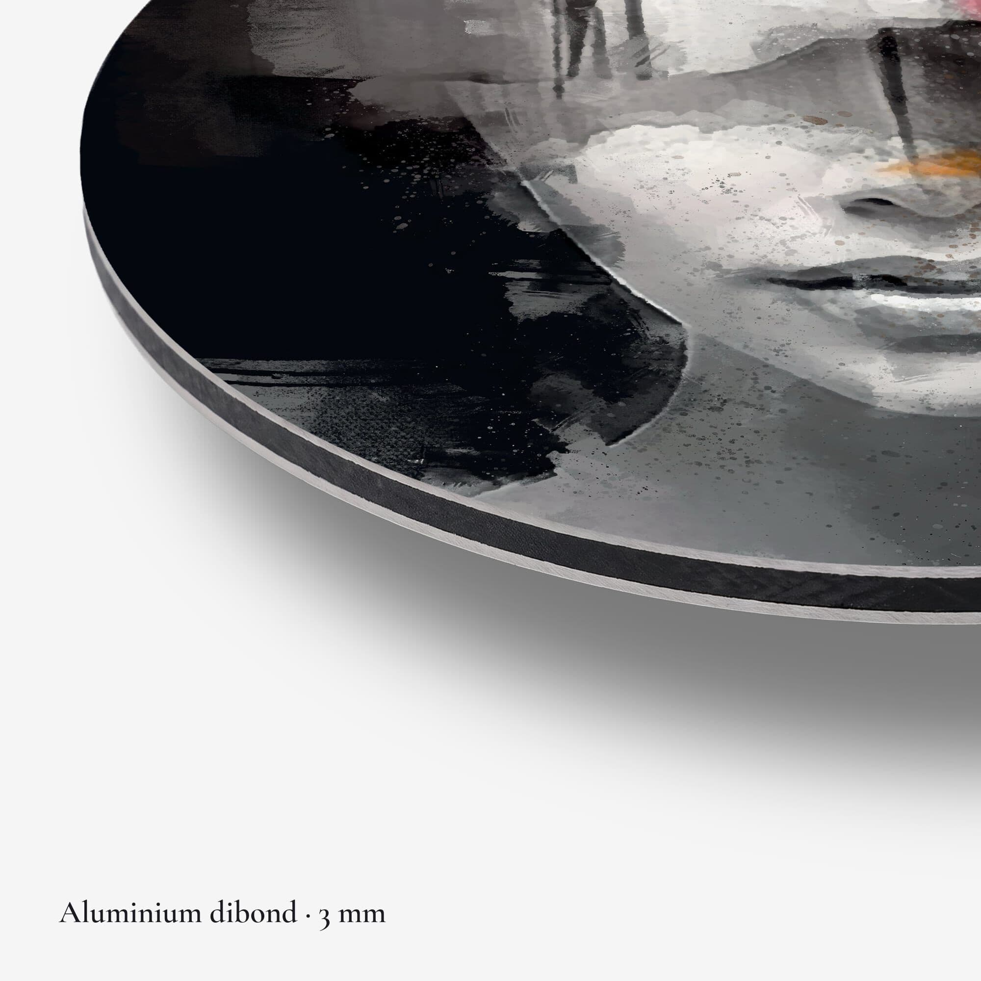 Abstract Portret Vuur Muurcirkel, detail rand dibond
