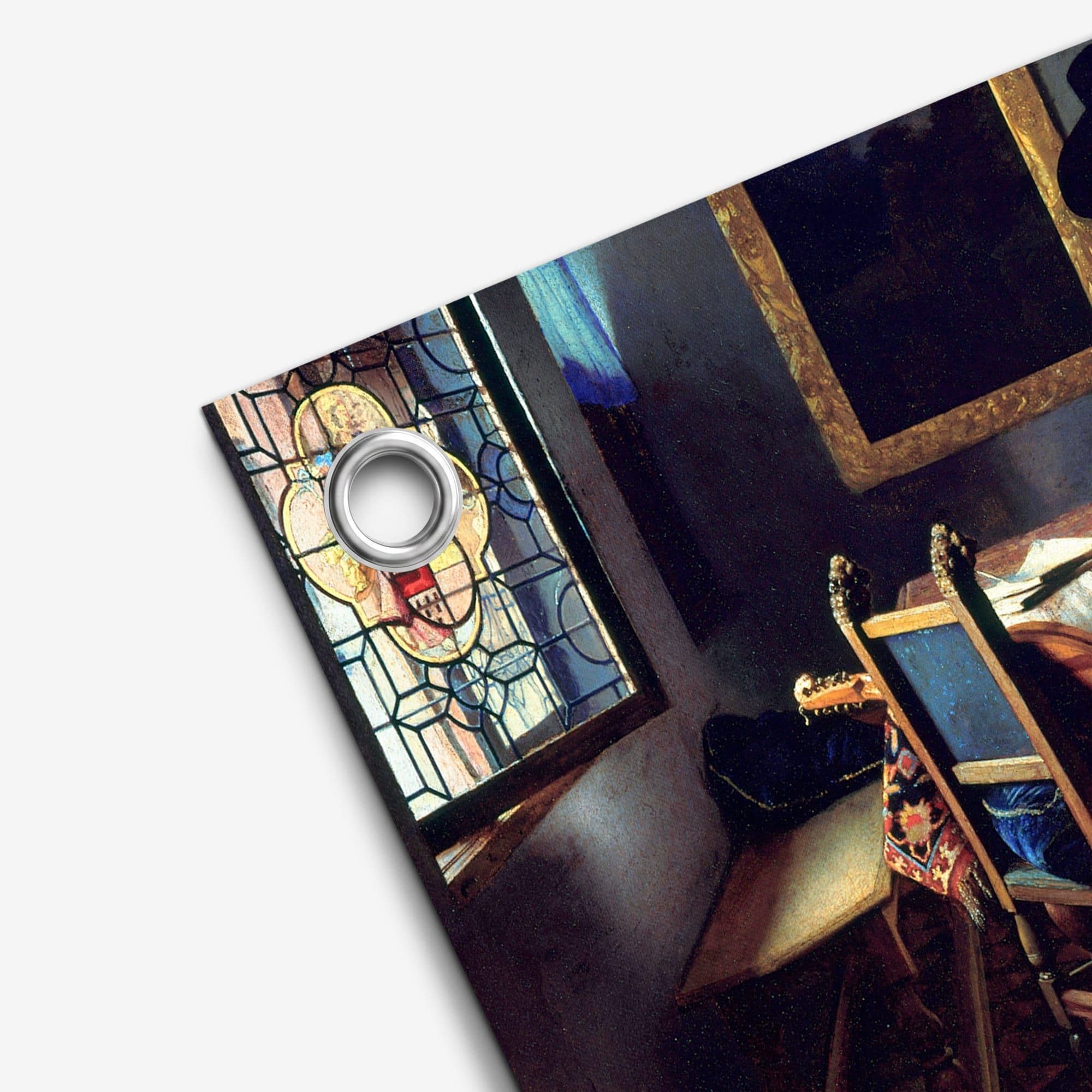Het glas wijn - Johannes Vermeer, detail hoek